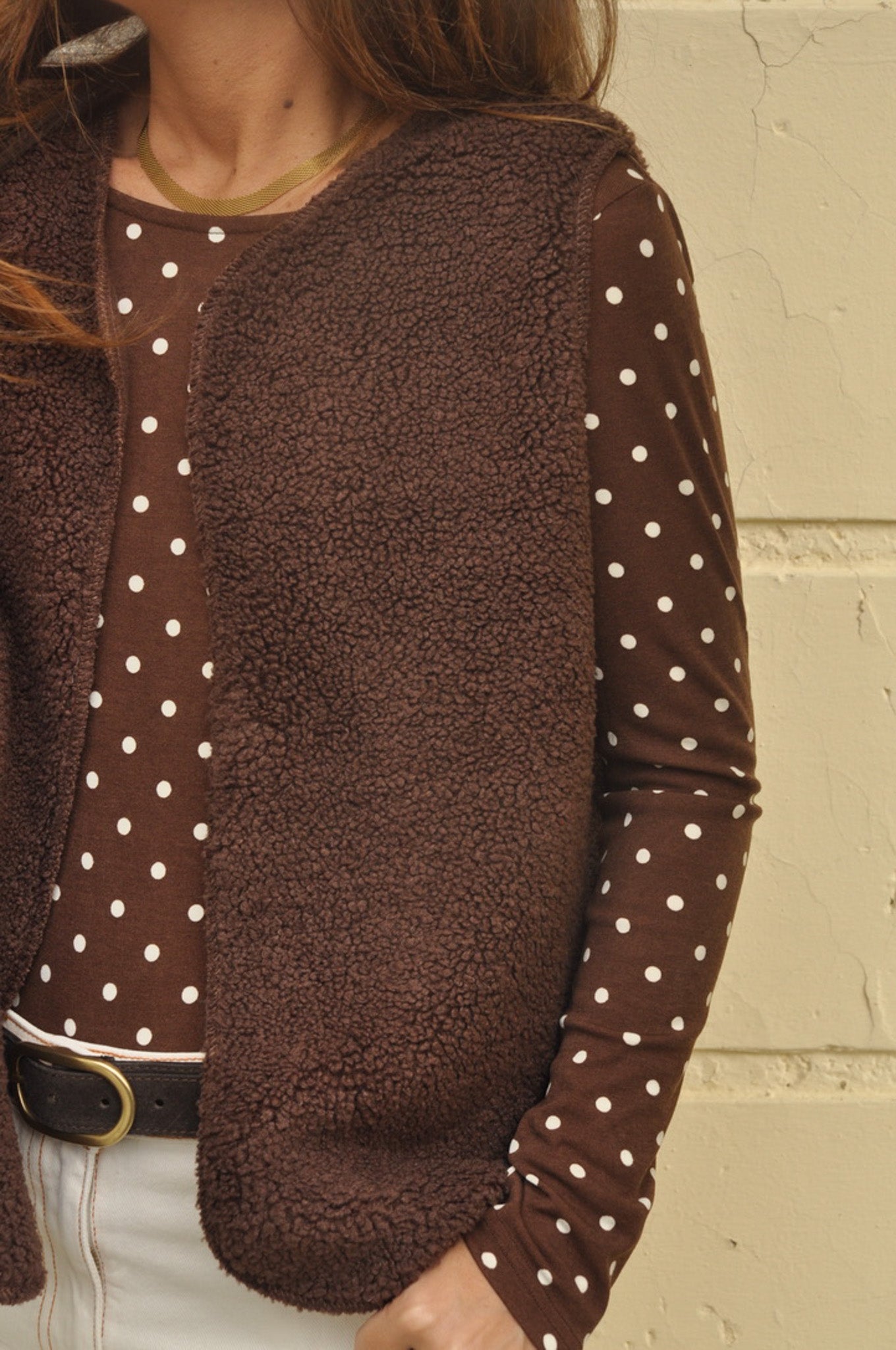 GILET SANS MANCHE BETI MARRON